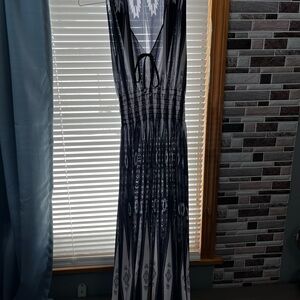 Blue  and White Maxi Dress